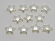 200 Ivory Acrylic Half Pearl Star Flatback Beads 10mm No Hole