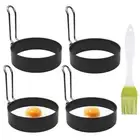 4 Pack Stainless Steel Eggs Maker Non Stick Round Egg Cooker for Cooking Cook...