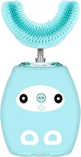 Ziliny Kids U Shaped Electric Toothbrush, Kids Automatic Timer Tooth Brush, Ultrasonic Automatic Toothbrushes with 3 Cleaning Modes, Waterproof Auto Toothbrush for Children Toddler (Age 3-7, Blue)