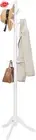 Solid Wood Coat Rack/Stand, Free Standing Hall Coat Tree with 10 Hooks for Hats,