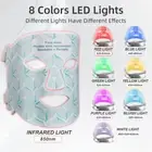 8-Colors 60 LEDs Face Mask Light Therapy Device 440nm-850nm for Facial Skin Care