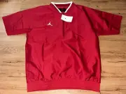 JORDAN MENS COACHES SHORT SLEEVE HOT JACKET 1/4 ZIP CRIMSON RED SIZE LARGE