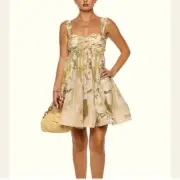 NWT Zimmermann Coaster Ruched Mini Dress Zim Sz AU 1