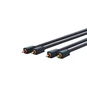 Clicktronic Cinch Stereo RCA Cable - 2m - Black