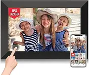 10.1 Inch WiFi Cloud Digital Photo Frame, 1280 * 800 Resolution 16:10 HD IPS Touch Screen Display, 32GB Storage Space,Share Your Photos and Videos via Frameo App at Anytime and Anywhere