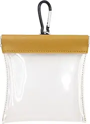 Golf Ball Bag, 5.1x4.7 Inch Transparent Golf Valuables Pouch with Detachable Clip, Waterproof Accessories for Men Women