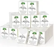 Jetec 100 Pack Funeral Facial Tissues Pocket Tissue Travel Tissues Size in Loving Memory Facial Tissues Funeral Favors for Guests Celebration of Life Decorations, 3 Ply, 8 Sheets (Family Tree)