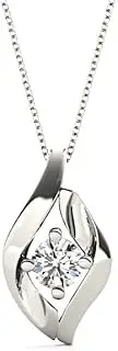 [Generic] Customize Jewel GIA/IGI 0.50 Carat Round Cut Natural Earth Mined Diamond Solitaire 4-Prong Leaf Pendant In 14k White Yellow Rose Gold For Women,F-SI, Medium, Gemstone, natural diamond