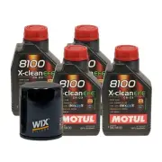 4L Motul 8100 X-CLEAN EFE 5W30 Wix Filter Motor Oil Change Kit API SN (for: Daihatsu)