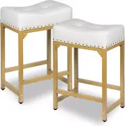 Bar Stools Set of 2, Counter Height Bar Stools for Kitchen Island, 24 Inch Moder