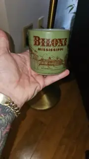 Vintage Mid Century Federal Milk Glass Biloxi Mississippi Travel Souvenir Mug