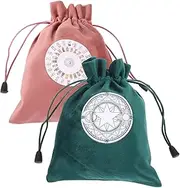 Healeved 2pcs Tarot Card Bag Tarot Organizer Oracle Cards Holder Tarot Drawstring Bag Tarot Storage Bag Ornament Container Tarot Storage Pouch Drawstring Bags Card Deck Holder Flannel