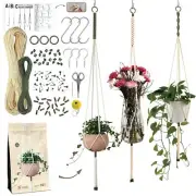 Macrame Kits for Beginners 3 Set of Plant Hangers DIY Kit Braided Polyester R...