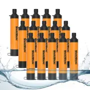 15pcs Emergency Water Filter Straw 5000L UF Membrane,fit Gravity Bag&28mm Bottle