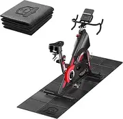 HAPBEAR Foldable Exercise Equipment Mat, 173×61cm×5mm Thick, Non-Slip Treadmill, Weight Bench & Walking Pad Mat for Carpet & Hardwood Floors, Shock Absorbing Floor Protector for Home Gym