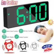 Modern Digital Clock LED Mirror Display Alarm Temperature Time Table Desk Home V