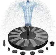 AISITIN Solar Fountain, Solar Pond Pump for Outdoor Use with 6 Fountain Styles, Solar Water Pump, Solar Floating Fountain Pump for Garden Pond, Bird Bath, Fish Tank, Water Feature