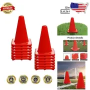 Durable Multipurpose Agility Cones (12 Pack) for Kids Sports & Traffic Training