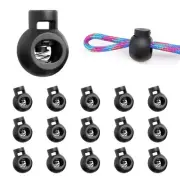 Plastic Round Cord Lock, Fastener Toggles Clip Stopper Single Hole for Drawst...