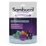 Sambucol Soothing Lozenges Menthol Nose & Throat 16pk Refresh