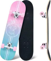 Skateboard 31 x 8 inch complete skateboard 8 ply maple wood ABEC 11 ball bearing