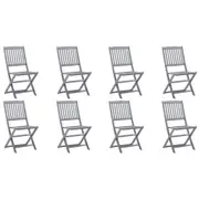 Folding Outdoor Chairs 8 pcs Solid Acacia Wood vidaXL