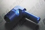 Autobahn88 Aluminum Anodized Hose End Fitting -Male NPT to Barb, Male 90-Degree 1/8 NPT to 6mm (15/64") Barb (Blue)