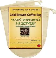 Cold Brew Coffee Filters - Premium Hemp Fabric Designed for Cold Brewing Iced Coffee Pouches 6 x 10 inches - 2 Pack
