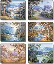 Cinnamon Bradley's Streams Coasters 6 Pieces Set, Multicolor