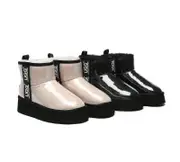 AUSTRALIAN SHEPHERD® UGG Boots Women Clear Waterproof Shearling Coated Classic Platform - Black / AU Ladies 8 / AU Men 6 / EU 39