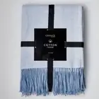 Creswick 100% Cotton Throw Rug HB Lt Blue 110 x 160cm