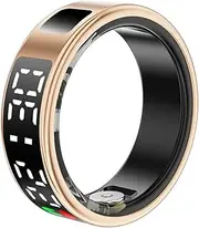 Smart Ring, Smart Ring for Women Men w/Sleep Heart Rate Blood Oxygen Ring Monitor Waterproof Fitness Tracker Pedometer Calories Step Counter Health Ring, Gold #13