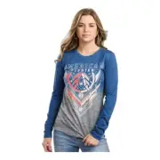 Women's American Fighter Long Sleeve T-Shirt KENDLETON Tetris Heather Tee MMA