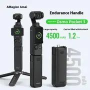 Battery Grip For DJI Osmo Pocket 3 Battery Handle Compatible with Most Action Cameras4500mAh Battery Grip For Longer Shooting (Black)