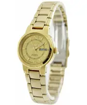 Seiko 5 Automatic SYME58K1 21 Jewels Day/Date Gold Tone Dial/Case/Bracelet Ladies Womens Watch