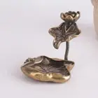 Backflow Incense Burner Bulk Holder Brass Lotus Aromatherapy Decor for Bedroom