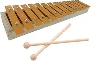 xinyee 13 Notes Glockenspiel Classic Wood Color Xylophone Metal Keys Percussion Rhythm Handheld Musical Instrument with 2 Mallets Beginners Students