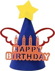 HannaFires Cartoon Felt Birthday Party Hats - Fun Photo Props for Birthday Parties, Party Decorations, Suitable for Adults and Children Gifts.