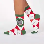 Deck the Paws Argyle Women's Crew Socks Size 9-11 Sock It To Me Pet Fashion New