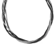 Sterling Silver Black Rhodium Wire Mesh Necklace