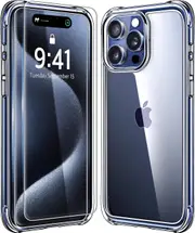 Clear Shockproof Bumper Case Plus Front Tempered Glass Case Friendly For iPhone 12 Pro