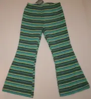 4 NWT Pumpkin Patch PIONEER PRINCESS Aqua Striped Stretchy Bootleg PANTS Girls