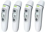 4) Ear Forehead Thermometer Digital Infrared Temporal Thermometer w/ Fever Alarm