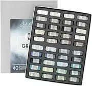 Jack Richeson Hand Rolled Soft Pastels 40 Piece Grey Color Value Set