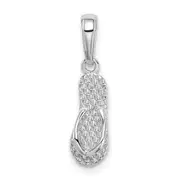 14K White Gold 3D Hawaii Flip-Flop Pendant