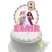 Unicorn Academy Cake Topper Personalised. Lolly Loot Bag Party Cupcake Banner