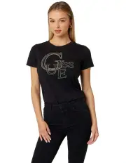[Guess] Short Sleeve Crew Neck Studded Tee in Black