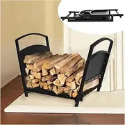 Firewood Holder，Firewood Rack Outdoor， Foldable Fireplace Firewood Rack, Metal Firewood Holder Log Carrier,Firewood Storage Stand