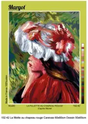 Canvas Margot on The Little Girl To Hat Red de Monet 60x80 CM