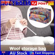 Oxford Cloth Printing Wool Crochet Storage Tote Knitting Yarn Bag (C Leaf) AU